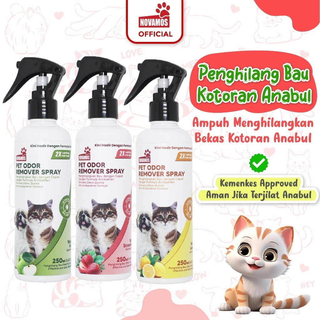 DE145 NOVAMOS Penghilang Bau Kotoran Hewan Peliharaan (Paket All Varian) - Pet Odor Remover Spray Pa