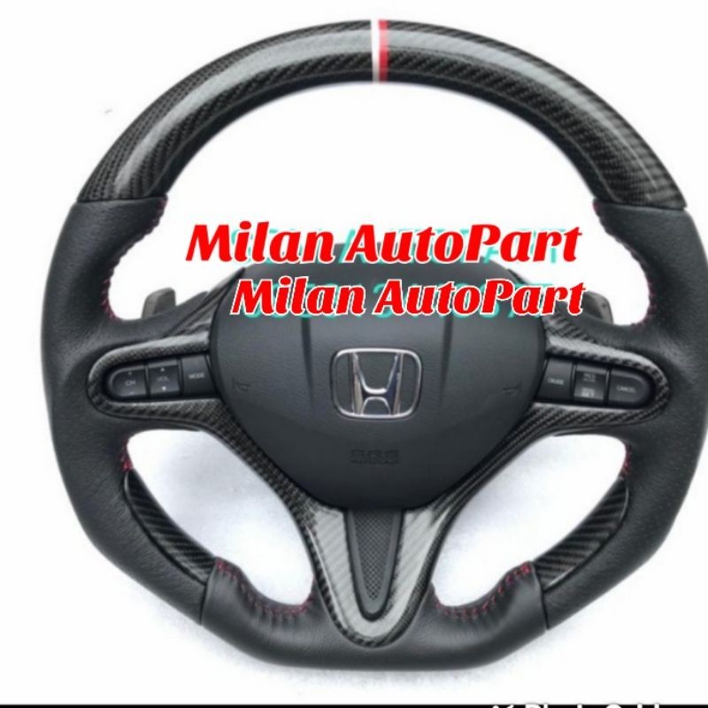 Stir Steer Wheel Carbon Honda Jazz GE8 Carbon Kevlar ASLI Original
