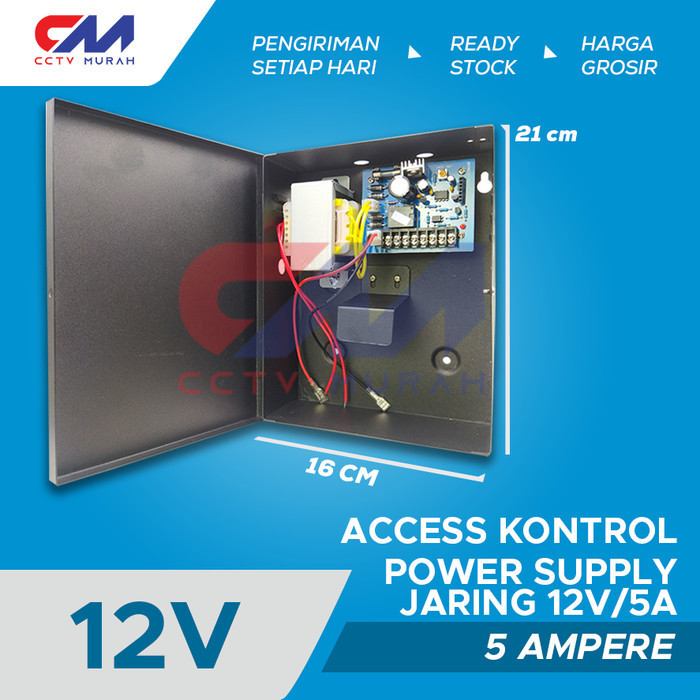

Power Supply Akses Kontrol 12V 5A, Access Control 12V 5A