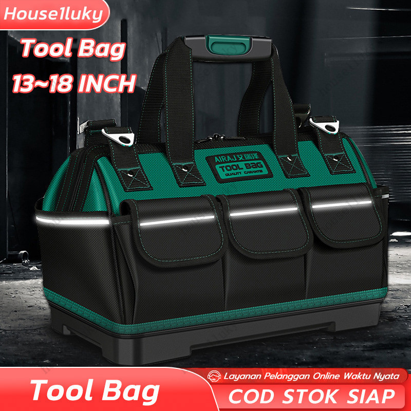 Tool Bag 13 - 18 Inch Kain Oxford Tebal Tas Alat Perkakas Kuat Tas Perkakas Toolkit Toolbox 13 Inch