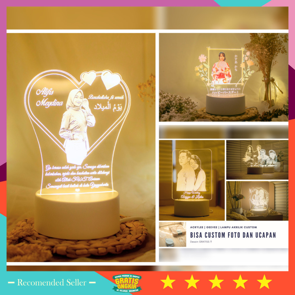 Hampers Valentine Lebaran Murah Ramadhan Idul Fitri Keren Kekinian Unik / Lampu Tidur Akrilik Custom