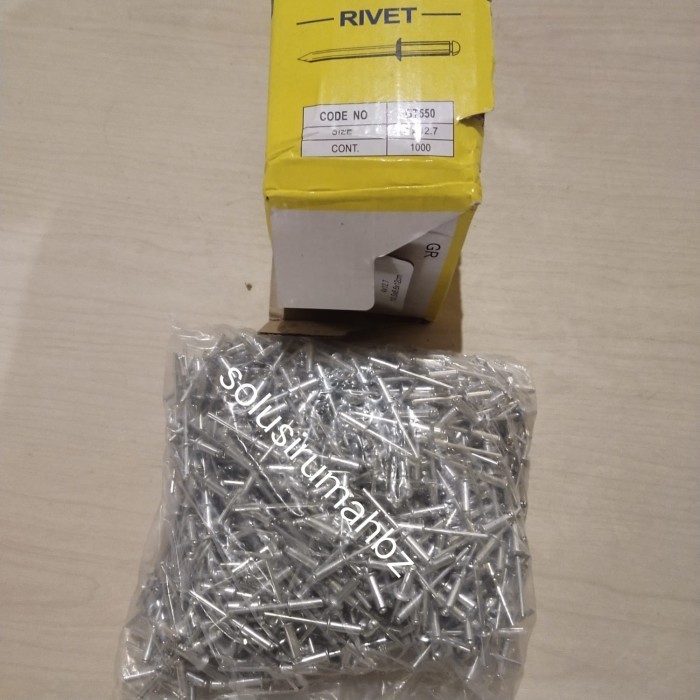 1 kotak Paku Rivet 550 ukuran 4mm x 12.7mm 1000PCS 1000 P Paku Ripet