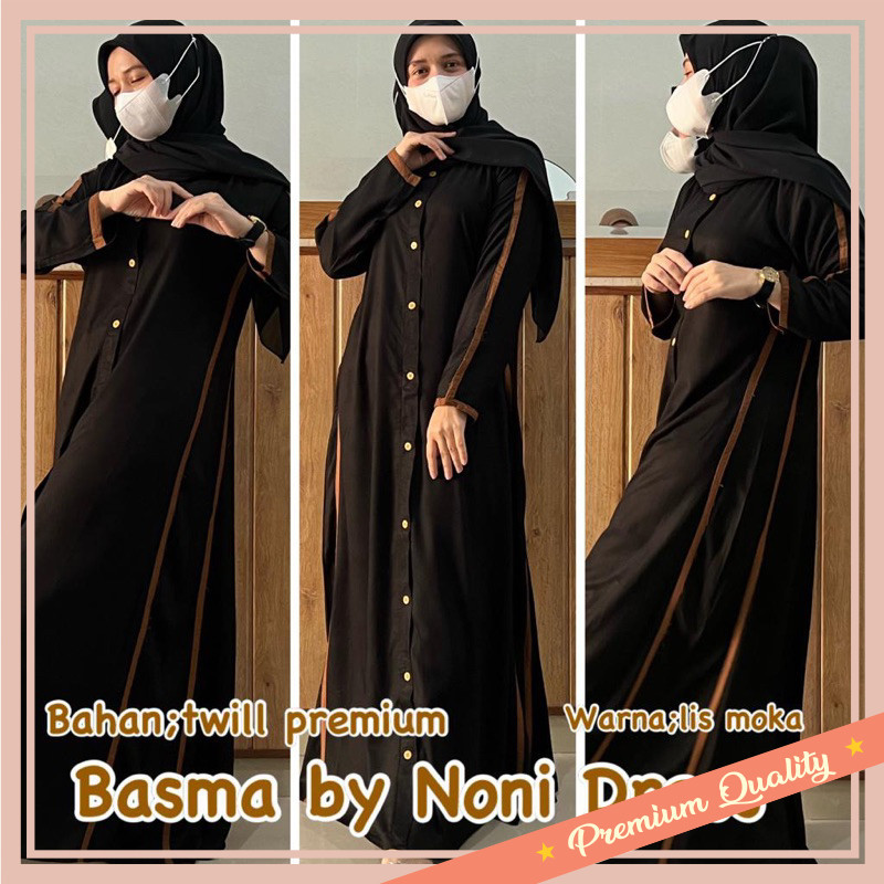 Gamis Kekinian Remaja Anak Dewasa Murah Keren / Daster Arab Noni BASMA Maxi Dress Gamis Twill Premiu