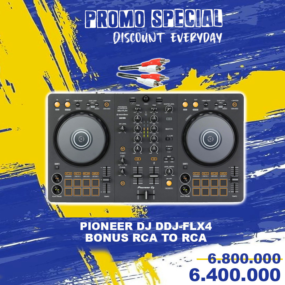 Pioneer DJ DDJ-FLX4 DDJFLX4 DDJ FLX4 2 Channel DJ Controller Pioneer FLX4 Pengganti DJ DDJ-400 Alat 