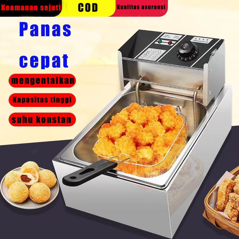Penggorengan/penggorengan listrik/penggorengan baja tahan karat komersial berkapasitas besar/kentang
