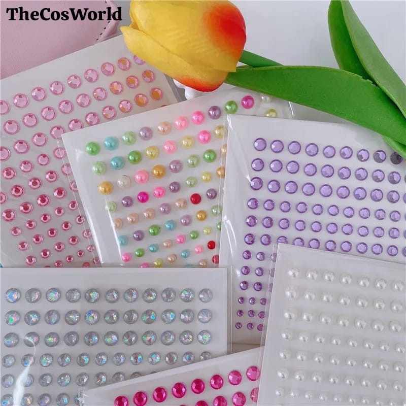 

Stiker 3D stiker timbul bentuk bulat crystal face art nail art untuk riasan kuku dan wajah