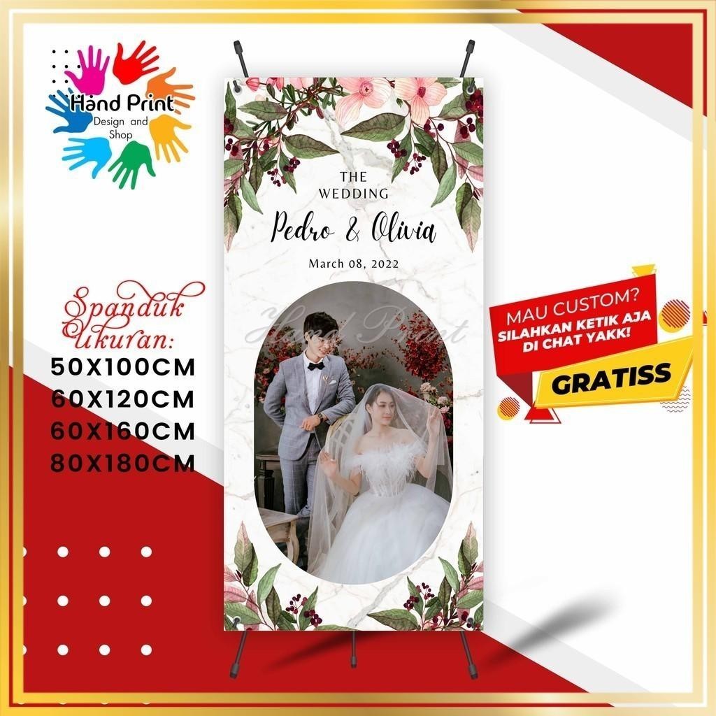SPANDUK BANNER Wedding Selamat Datang Di Pernikahan kami MMT Spanduk Custom 60x160