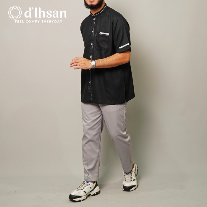 D'ihsan Baju Koko Harun Lengan Pendek - Putih, XS