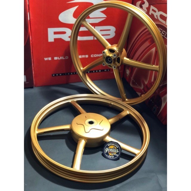 VELG RACING BOY MIO - FINO -NUEVO SET 120 X 140 RING 17 SP 522 GOLD RCB MALAYSIA