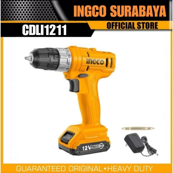INGCO CDLI1211 CORDLESS DRILL 10MM MESIN BOR BATERAI CORDLESS 12V