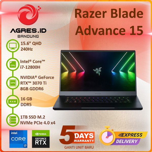 RAZER BLADE ADVANCE 15 I7 12800H RTX3070TI 16GB 1TB 15.6" 240HZ