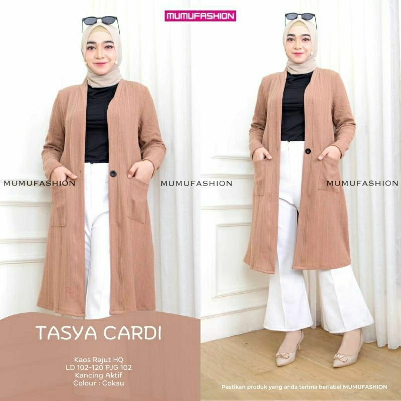 TESSA CARDY Outer Cardygan Wanita Kaos Rajut Jumbo Ld120 by Fashion Muslim Solo