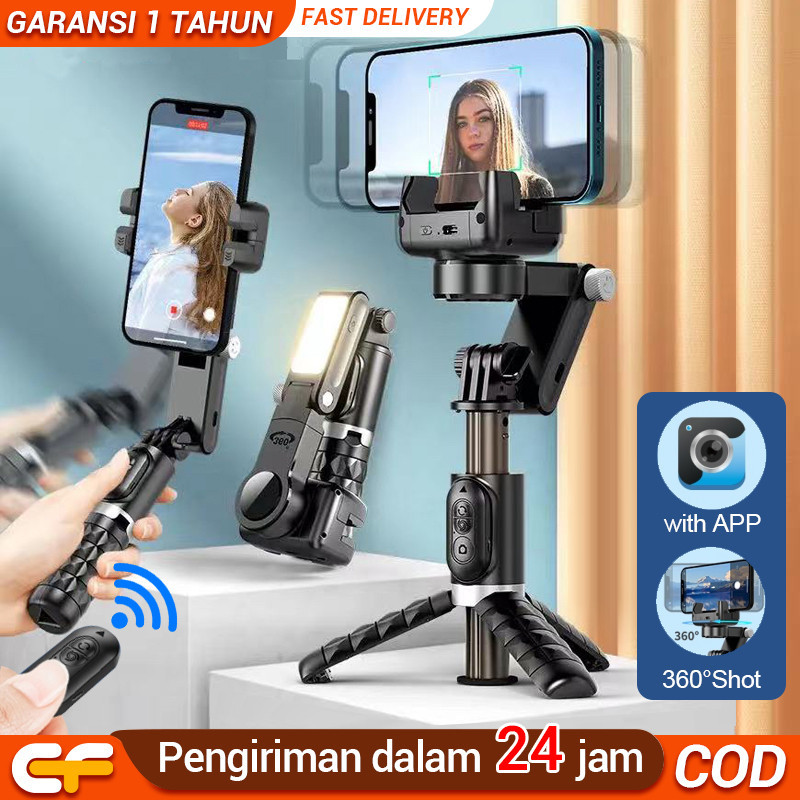 Epic Finds Tripod Gimbal Stabilizer Handphone Auto Balance Selfie Stick Fill Light With Remote Bluetooth Q18