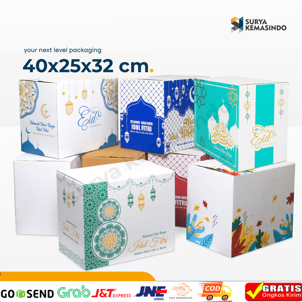 

Box Parcel 40x25X32 (Besar) Kardus/Parcel/Parcell/Lebaran/Idul Fitri/Fitri/Eid Mubarak/Ied/Eid/Mubarak/box Paket/box Sembako/Hampers/Normal/Tinggi32