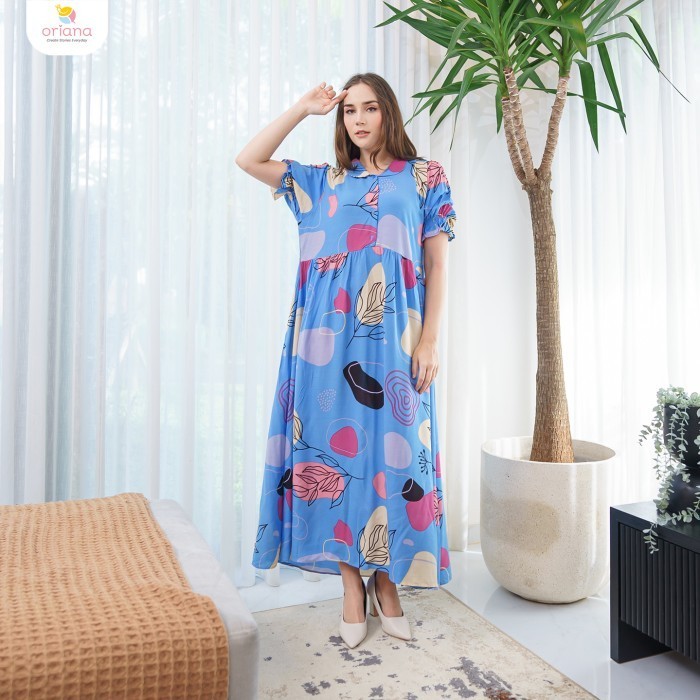 Oriana Daster Busui Panjang Khalani Series - Steel