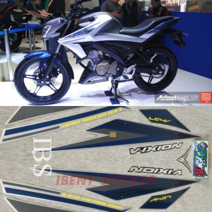 STIKER STIKER STRIPING LIS YAMAHA VIXION BIRU 2017 2018 POLET