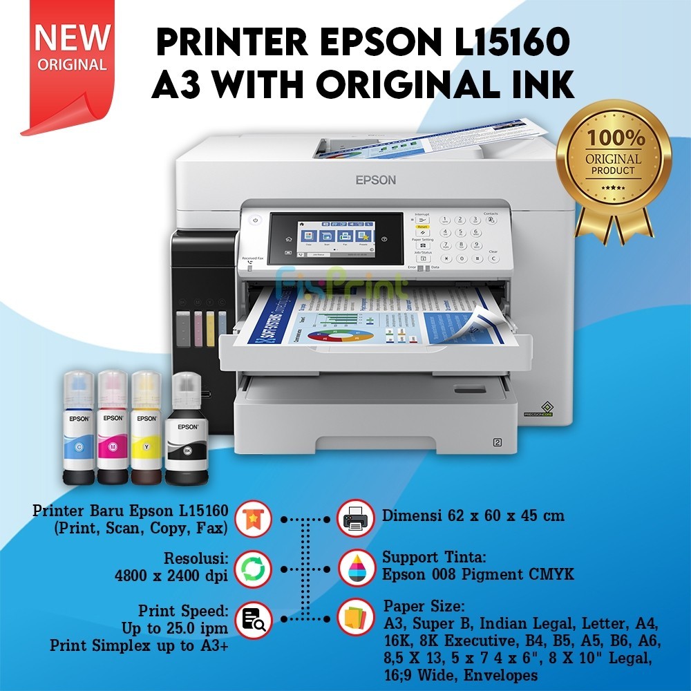 Printer Epson Ink Tank L14150 / M15140 / L15150 / L15160 A3+ WiFi ADF Ink Tank EcoTank Wireless L 14150 L 15140 L 15150 L 15160