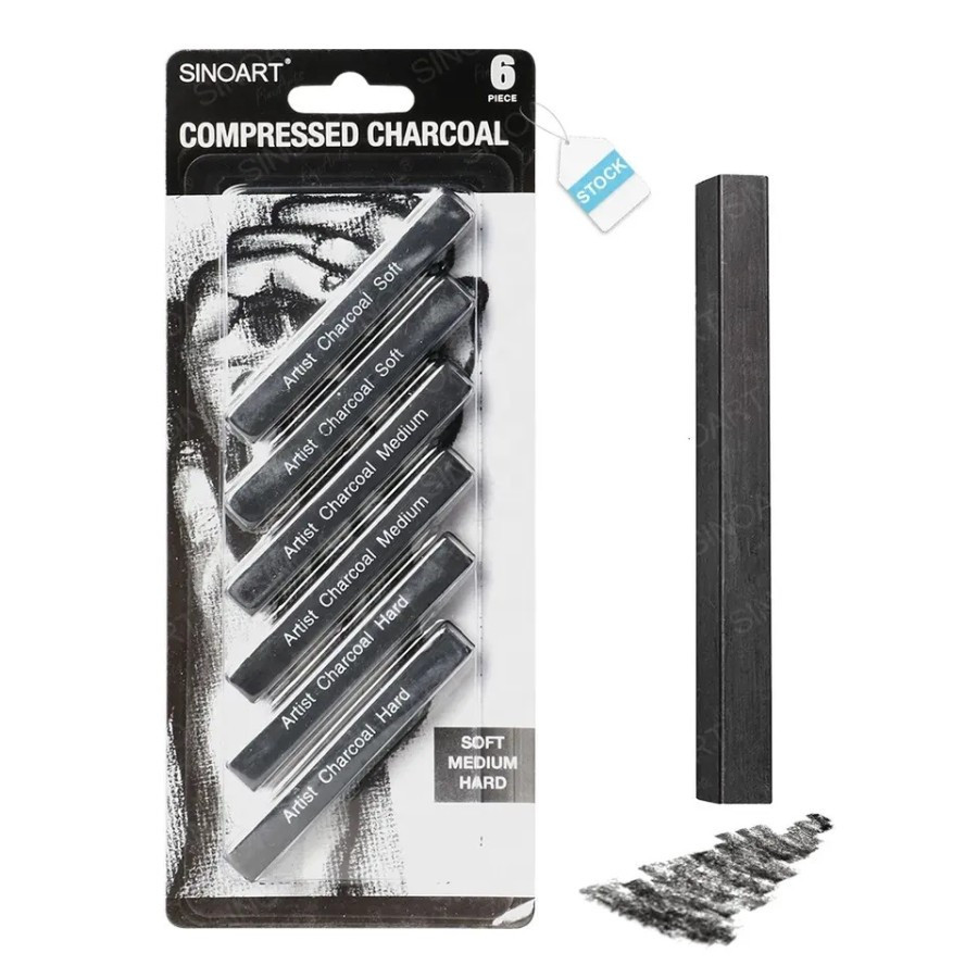 

Sinoart Compressed Charcoal Set 6 Balok Arang