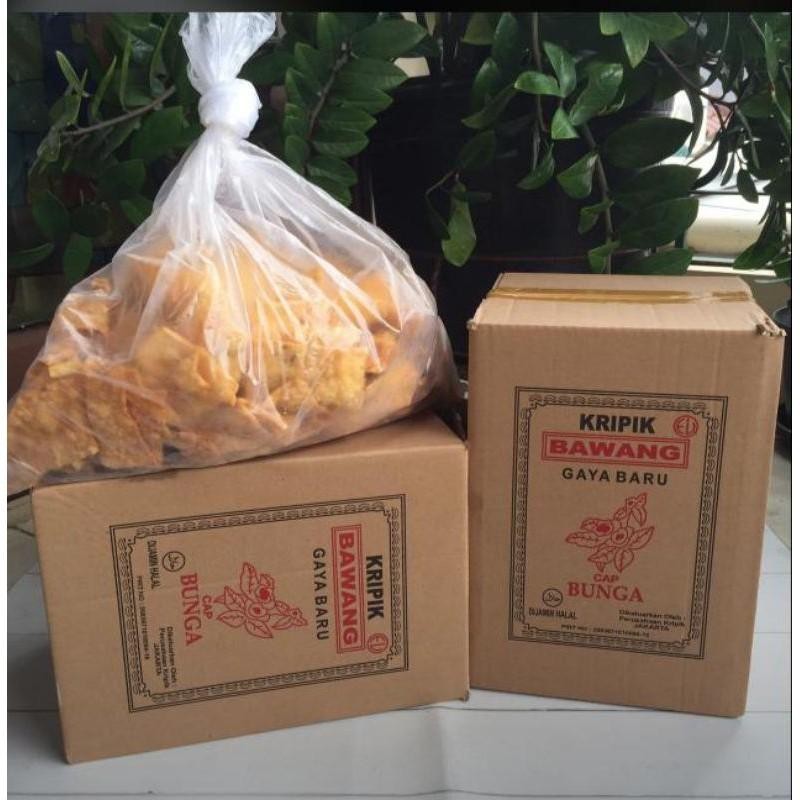 

KRIPIK BAWANG GAYA BARU CAP BUNGA 1KG