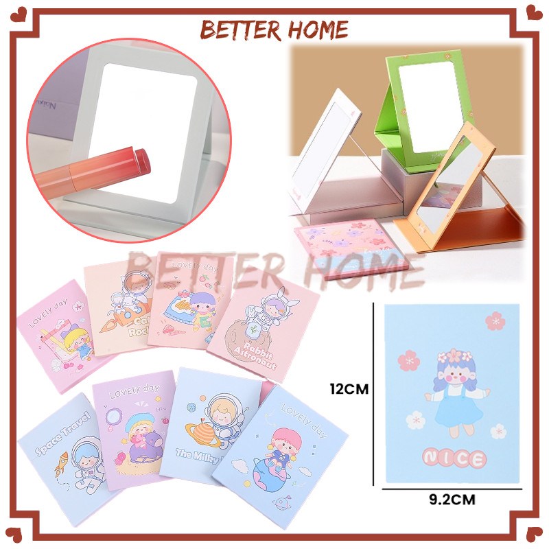Cermin Kaca Lipat Buku Kartun/Karakter Kaca Make Up Lipat Persegi/Cermin Rias Model Notebook