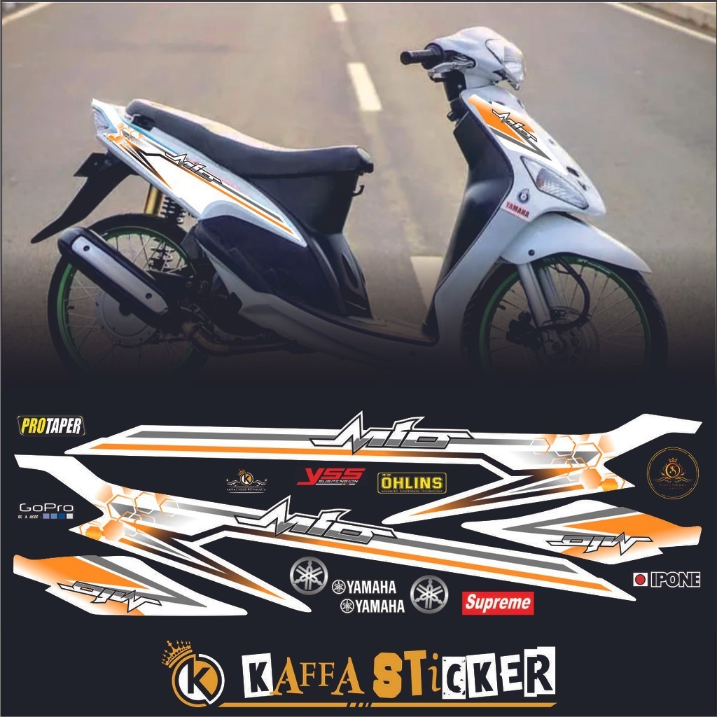 VARIASI POLET Striping mio sporty mio smile mio amore mio thailand stiker mio smile variasi putih PO