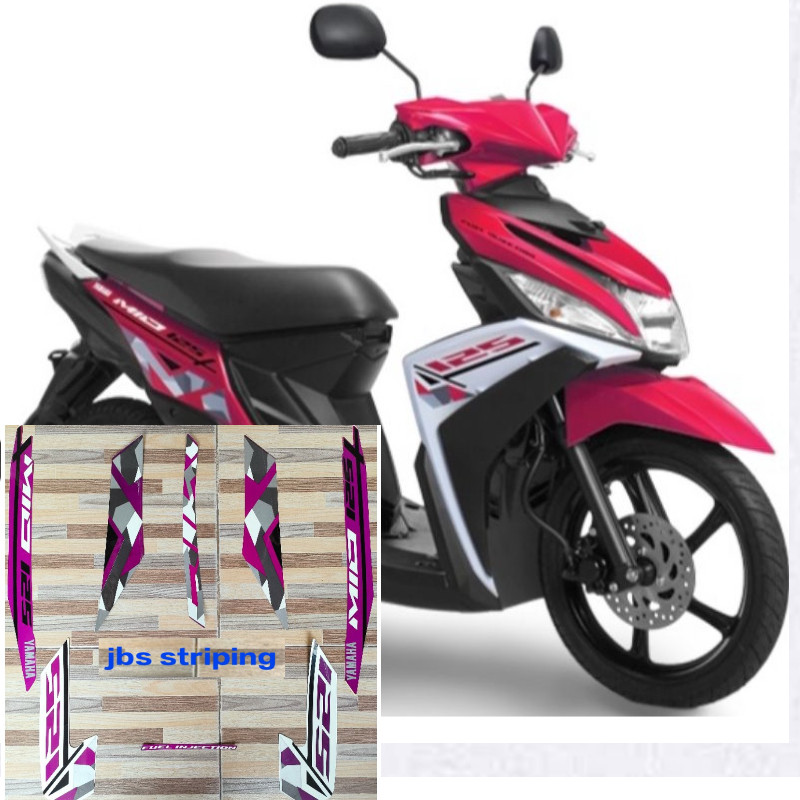 Stiker mio m3 striping  Yamaha Mio M3 warna pink ungu tahun 2016