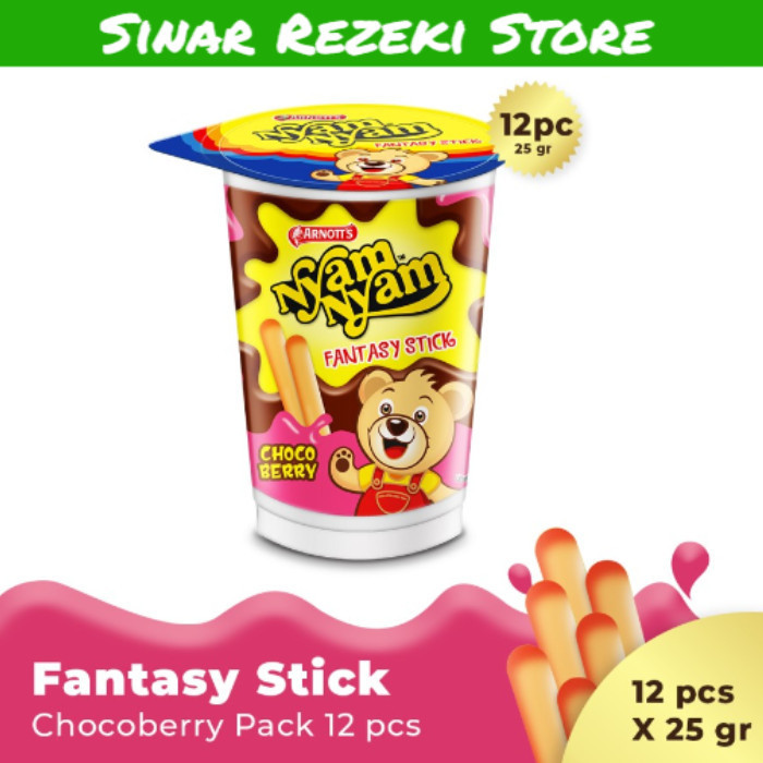 

Promo nyam nyam fantasy stick strawberry 25 gr X 12 pcs / nyam nyam stroberi