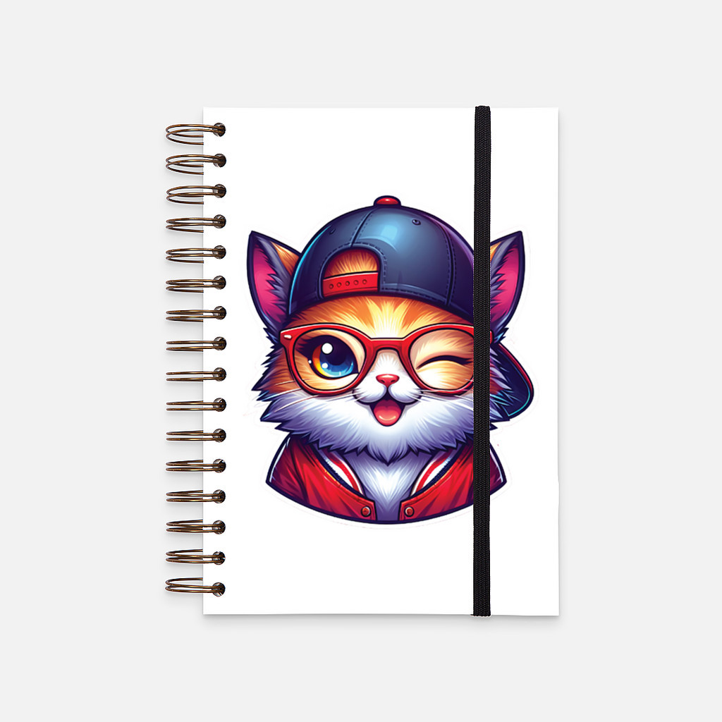 

Hard Cover Notebook Winking Cat