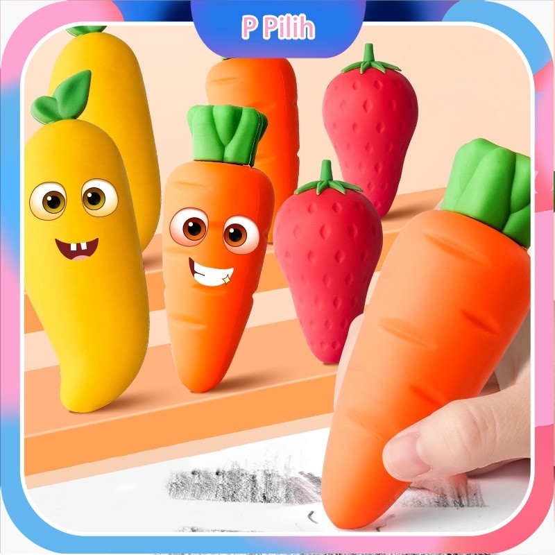 

Sangat Besar Buah Penghapus Alat Tulis Kreatif Penghapus Bersih Wortel Stroberi Mangga Lucu