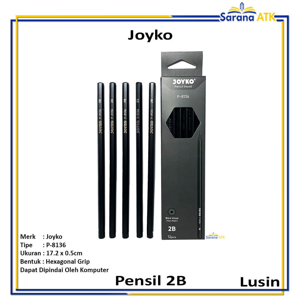 

Joyko - Pencil 2B P-8136 Pensil Tulis Ujian - Lusin