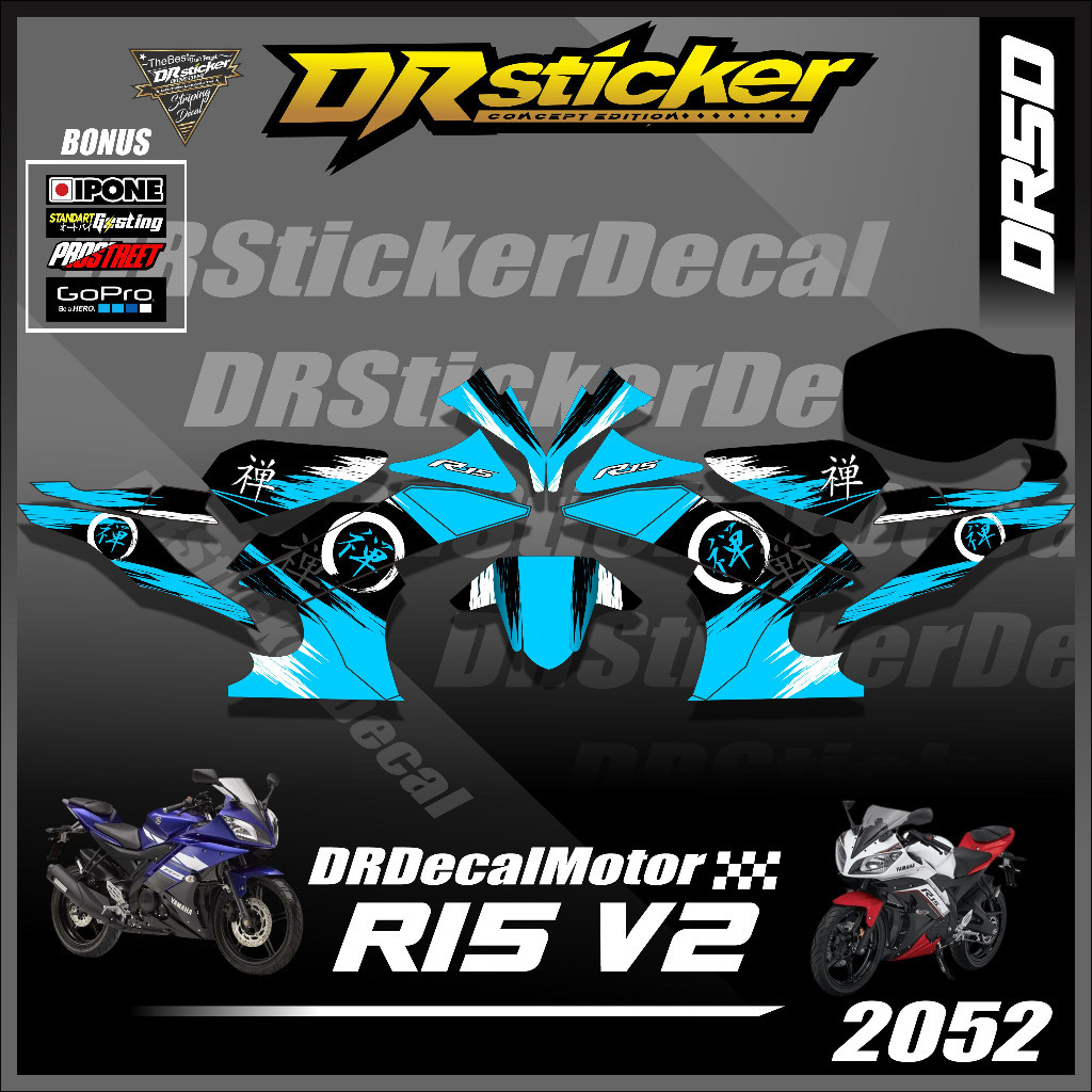 decal skotlet Fullbody aksesoris Motor R15 V2 Desain hayabusa