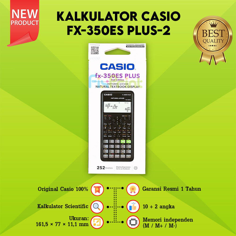 

Calculator fx-350ES Casio PLUS-2 Kalkulator Ilmiah Standar Original