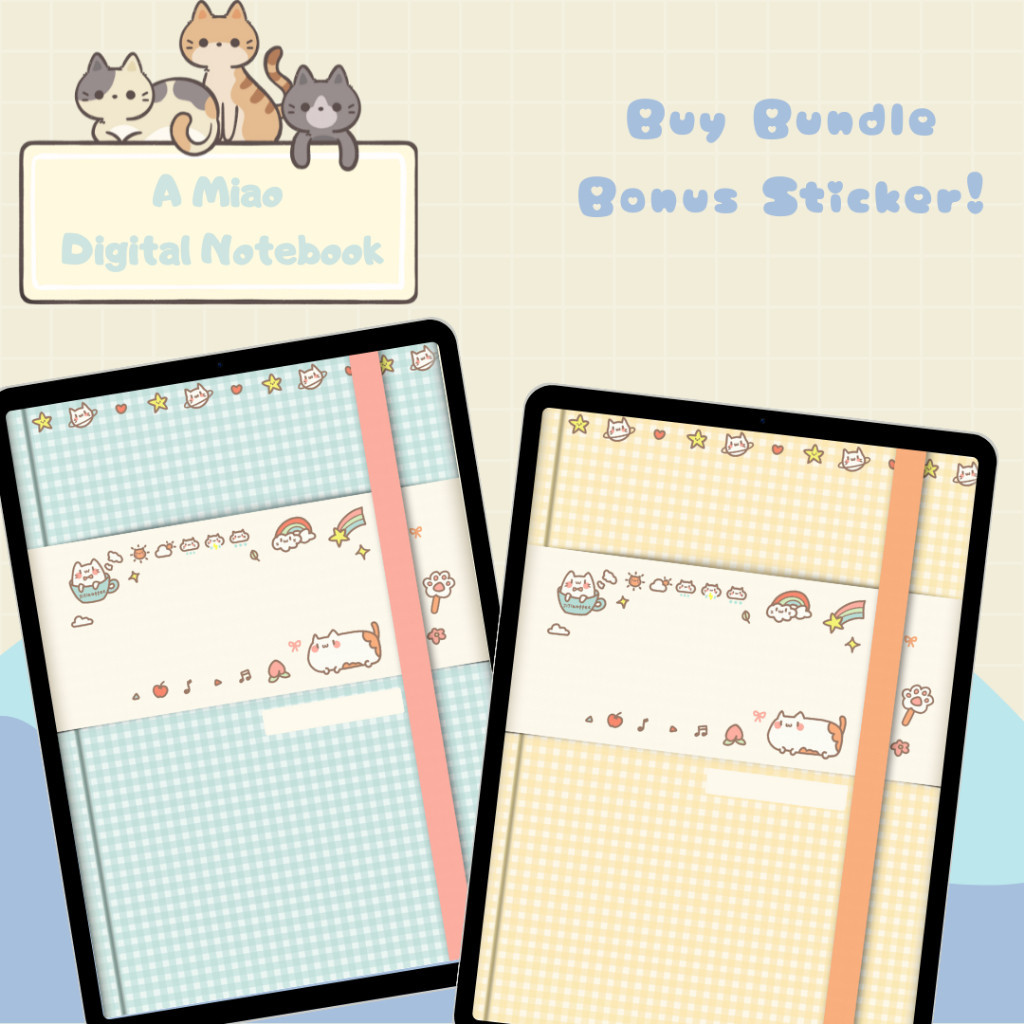 

Digital Notebook Kitten Cute --- A Miao Notebook X Jijiko