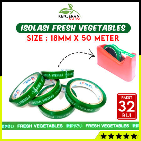 

[Paket 32 Biji] Lakban Isolasi FRESH VEGETABLESSelotip Buah Sayur (18mm x 50 Meter)