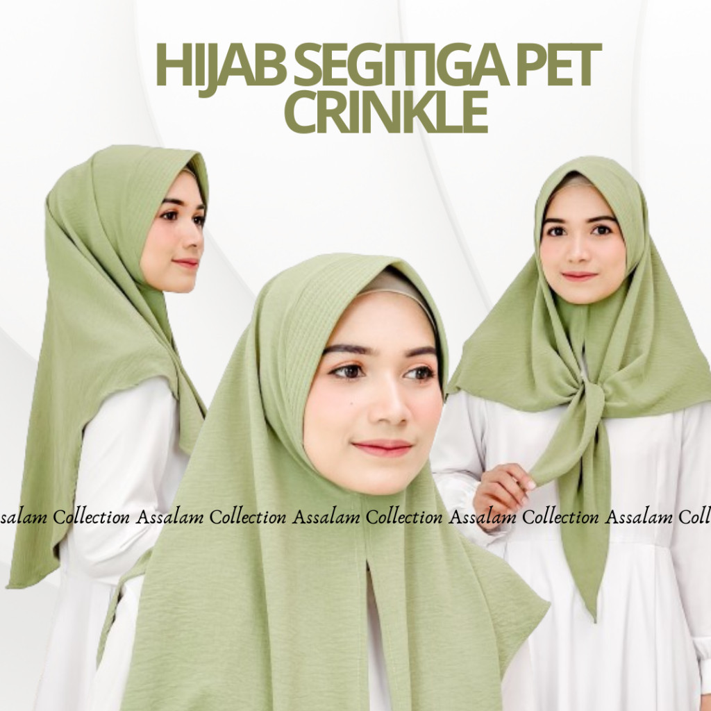 Hijab Segitiga Pet Crinkle Airflow Premium l Hijab Instan Crinkle