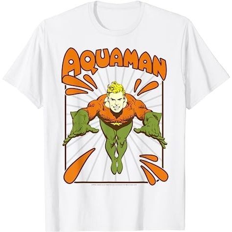 BAJU DISTRO DC Comics Aquaman Simple Text Logo Portrait T-Shirt