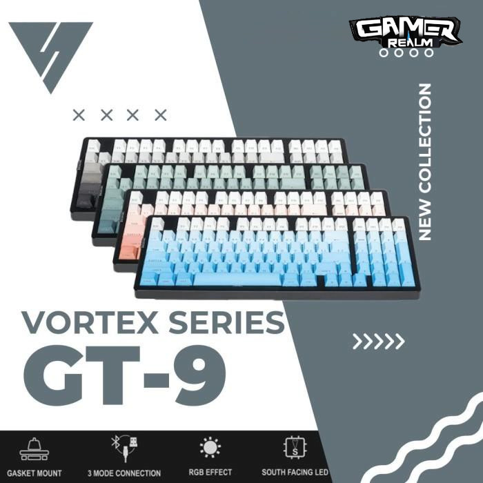 VortexSeries GT9 / GT-9 RGB Wireless Mechanical Gaming Keyboard - GRADIENT GREEN, GATERON BROWN