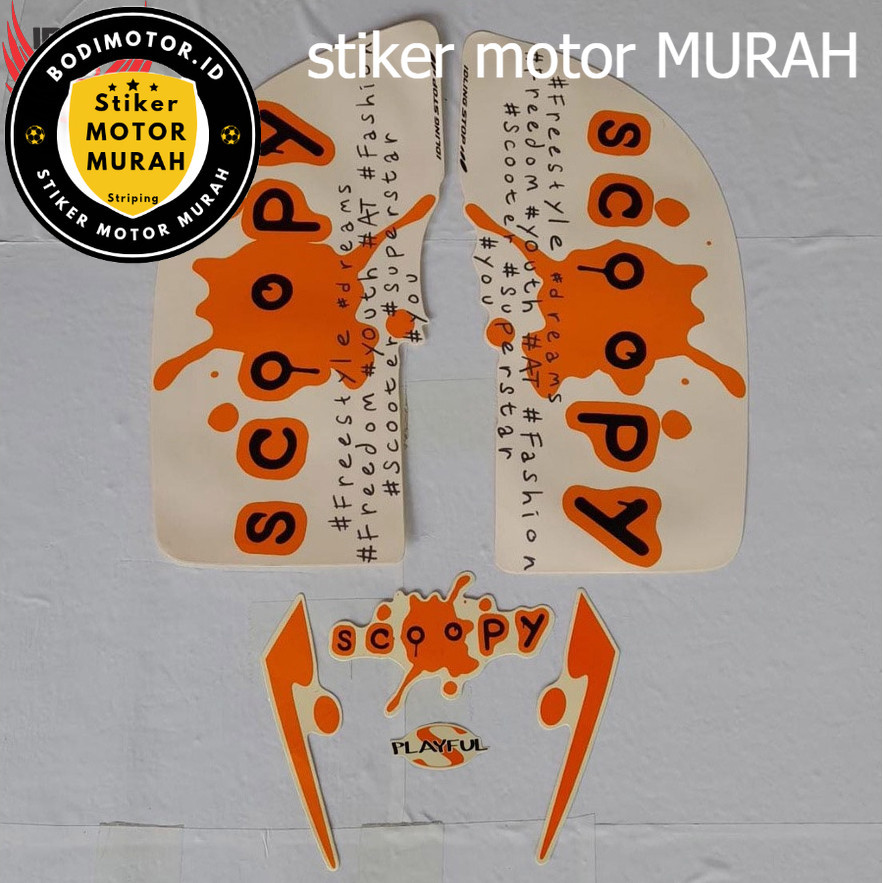Stiker Striping Motor Honda Scoopy PLAY FULL 2017 Lis Les Body Scoopy Play Full 2017 Standar lis pol