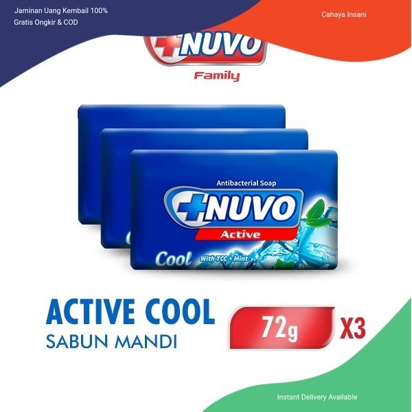 Nuvo Family Sabun Batang Active Cool 72 gr isi 3