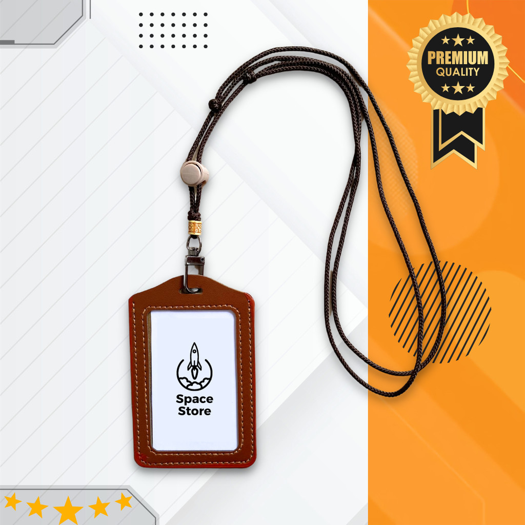 

Gantungan Name Tag Lanyard ID Card Holder Kulit Tali Premium SS04