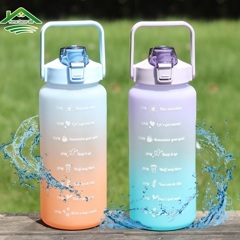 ⭐CODBotol Minum 2 Liter 2000ML Korea VIRAL Botol Motivasi Viral