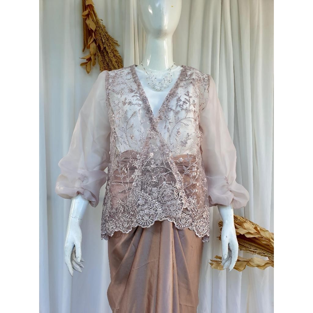 nirmala Outer Brokat Organza Crop Outer Organza Tille Premium Outer Kondangan