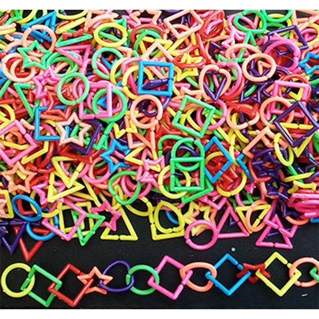 LE62IU Mainan Edukatif Anak Meronce Geometri Bentuk Rantai Ronce Kemasan 1 kg Puzzle Edukasi Montess