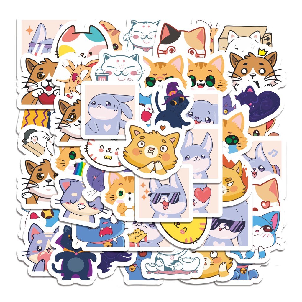 

COD 50 Pcs Stiker Kucing Lucu Cute Kawaii Lucu Anti Air Untuk Dekorasi Notebook Sepeda Skateboard Handphone
