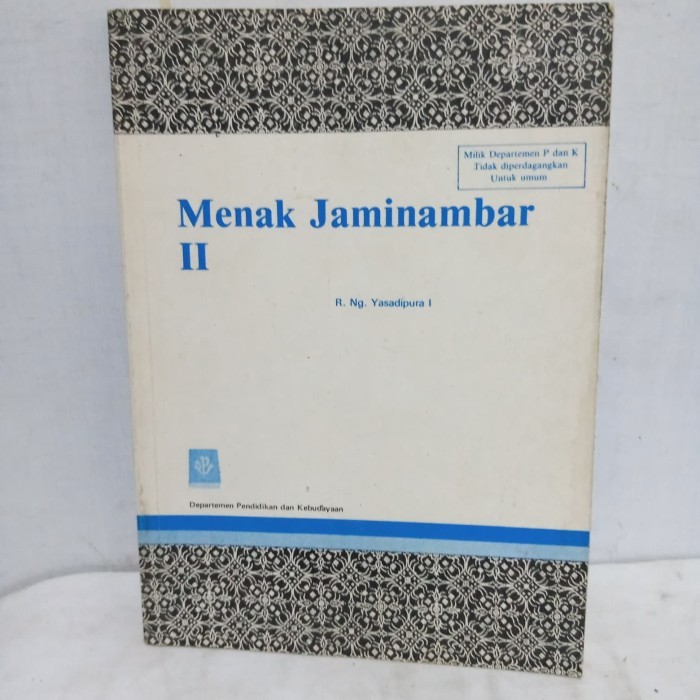 buku sastra jawa Menak Jaminambar 2