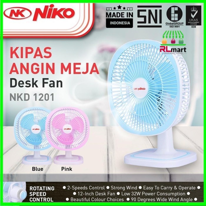 Kipas Angin Meja Niko 12 Inch NKD 1201 - Kipas meja Desk fan 12" kipas duduk