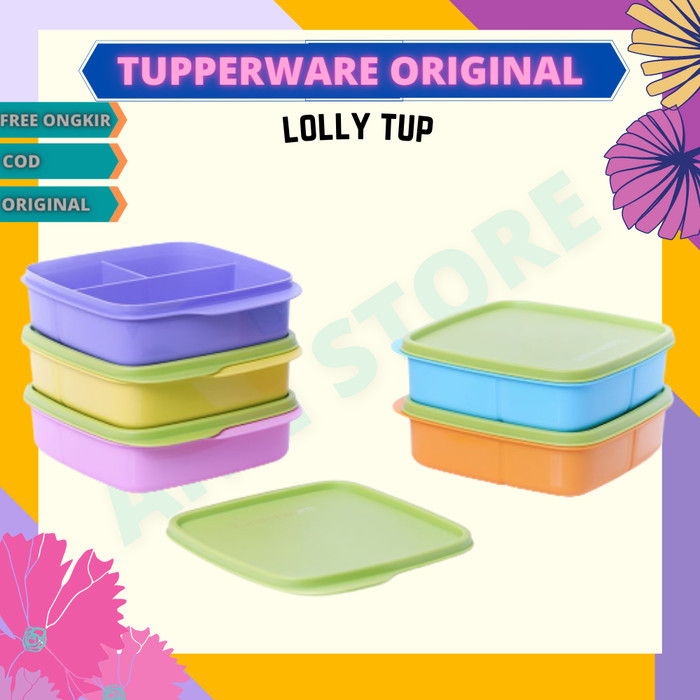 Promo Tempat Makan Tupperware / Kotak Makan Tupperware 3 Sekat Anti Tumpah - Pink