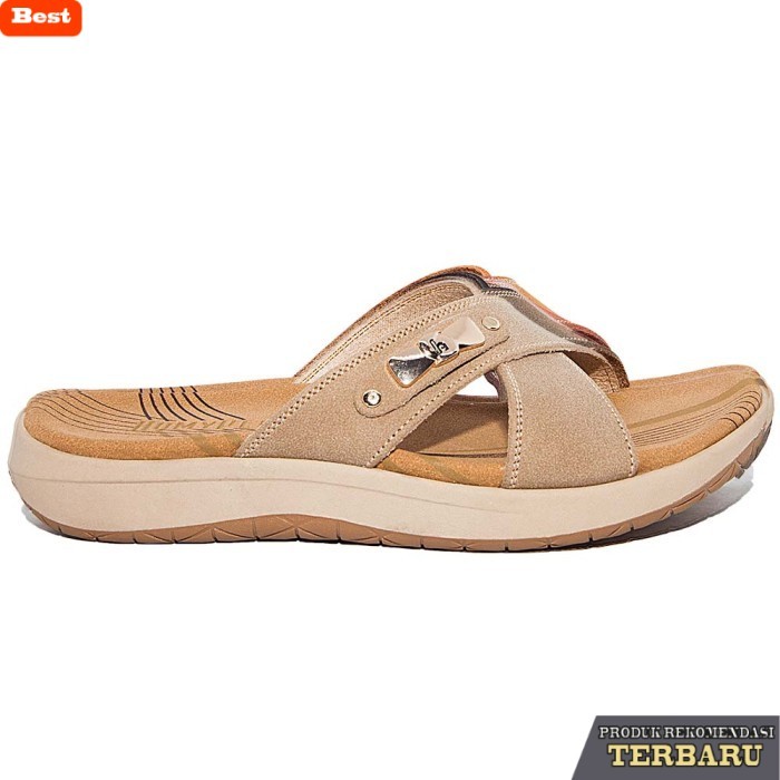 sandal wanita trend sekarang Homyped Hijabers Bellia N42 Sandal Wedges Wanita - Krem, 39