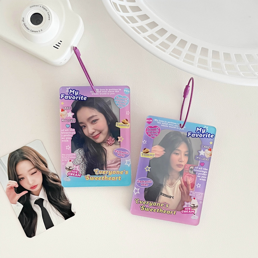 

YOU-Photocard Holder 2 sisi 2 side kpop Transparent Clear Acrylic Id Card Acrylic Frame Bingkai foto