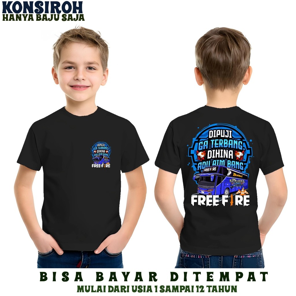 KAOS ANAK BUSMANIA FF BUNNY ADU AIM KAOS BISMANIA ANAK ANAK BAJU BISMANIA ALBINO UNISEX